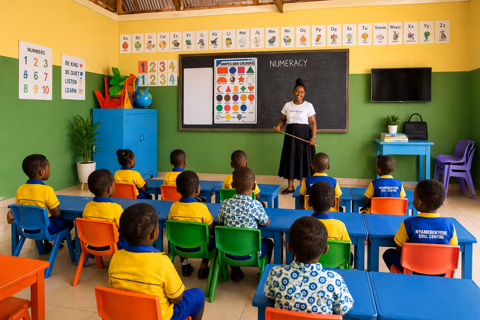 Kindergarten pupils engaged in learning
